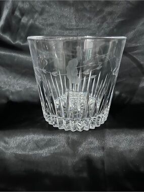 VTG Princess House Heritage Crystal Ice Bucket Wine Chiller Etched Floral Cut